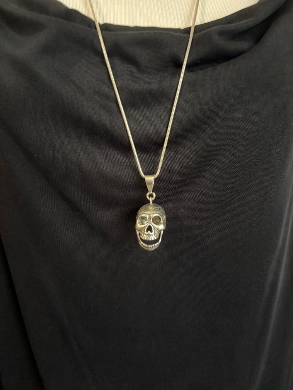 Sterling Silver 925 Skull Pendant and Chain